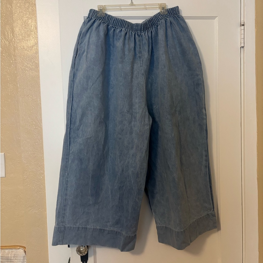Nettle Studios Mid Easy Pant in Light Wash Denim